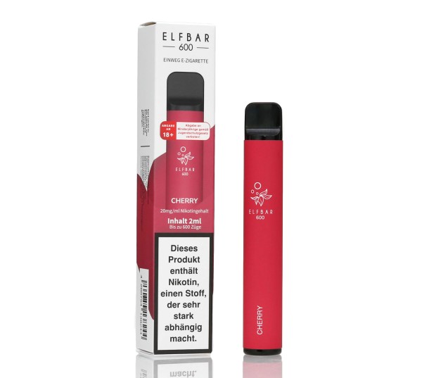 Elf Bar 600 Cherry Aroma Einweg E-Shisha 20mg Nikotin