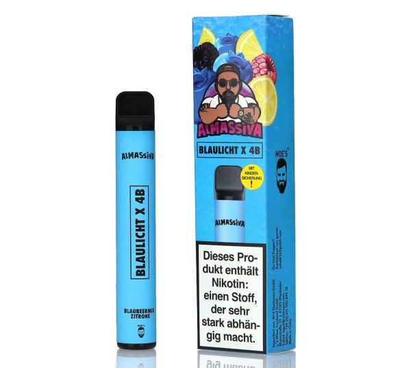 Al Massiva Blaulicht x 4B Einweg E-Zigarette 600 Puffs 17mg/ml