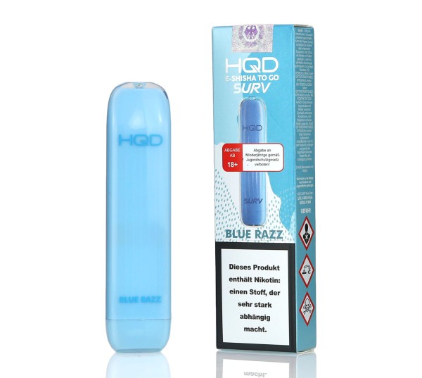 HQD 600 Surv Blue Razz Aroma Einweg E-Shisha 20mg Nikotin