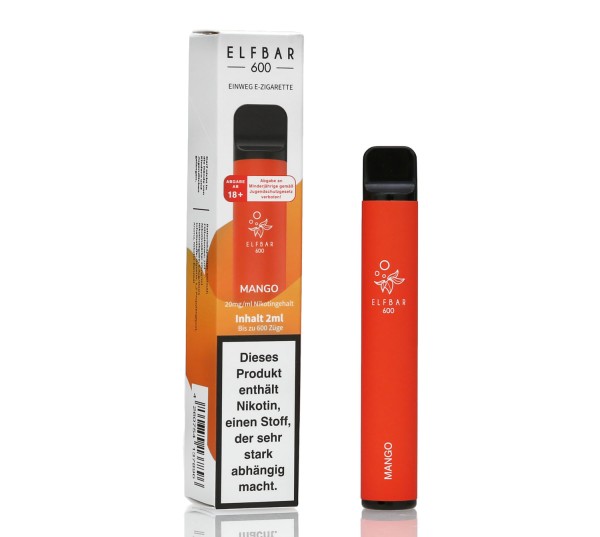 Elf Bar 600 Mango Aroma Einweg E-Shisha 20mg Nikotin