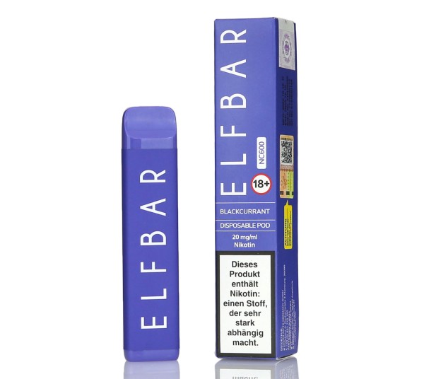 Elf Bar NC600 Blackcurrant Einweg E-Zigarette 600 Puffs 20mg/ml