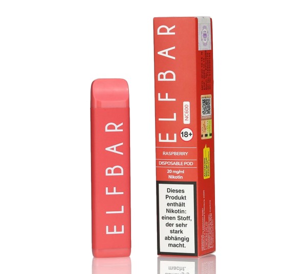 Elf Bar NC600 Raspberry Einweg E-Zigarette 600 Puffs 20mg/ml