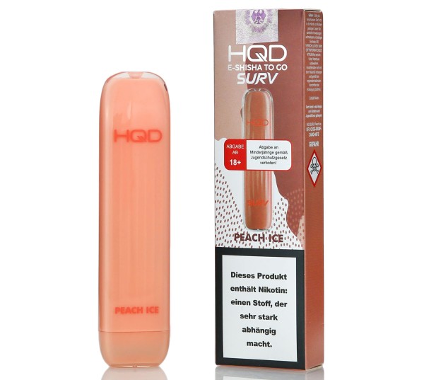 HQD 600 Wave Peach Ice Aroma Einweg E-Shisha 20mg Nikotin