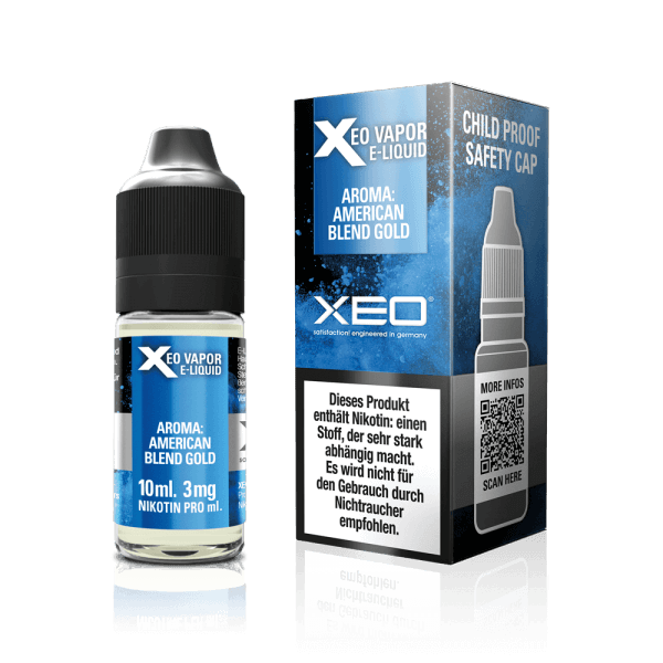 Xeo Nicotine E-Liquid Tobacco American Blend Gold 3 mg/ml
